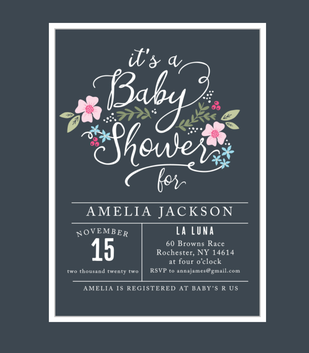 Baby Shower Invitations 5 x7